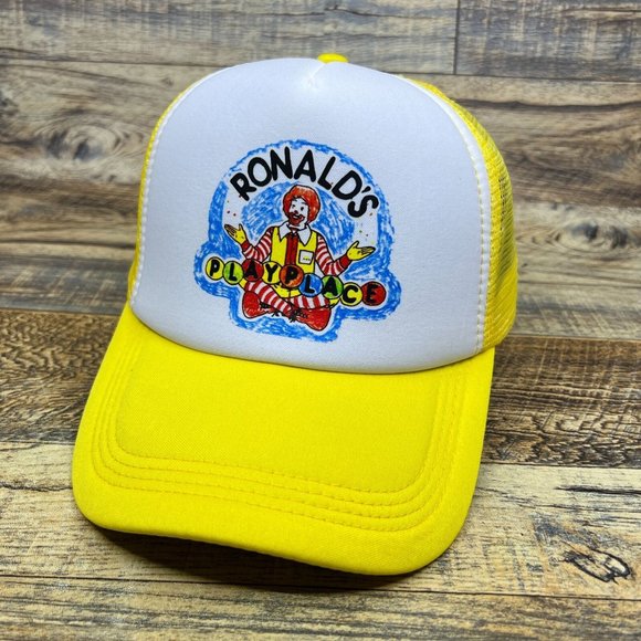 Unbranded Other - Ronalds Playplace Mens Trucker Hat Yellow Snapback 1994 McDonalds Playgound Cap